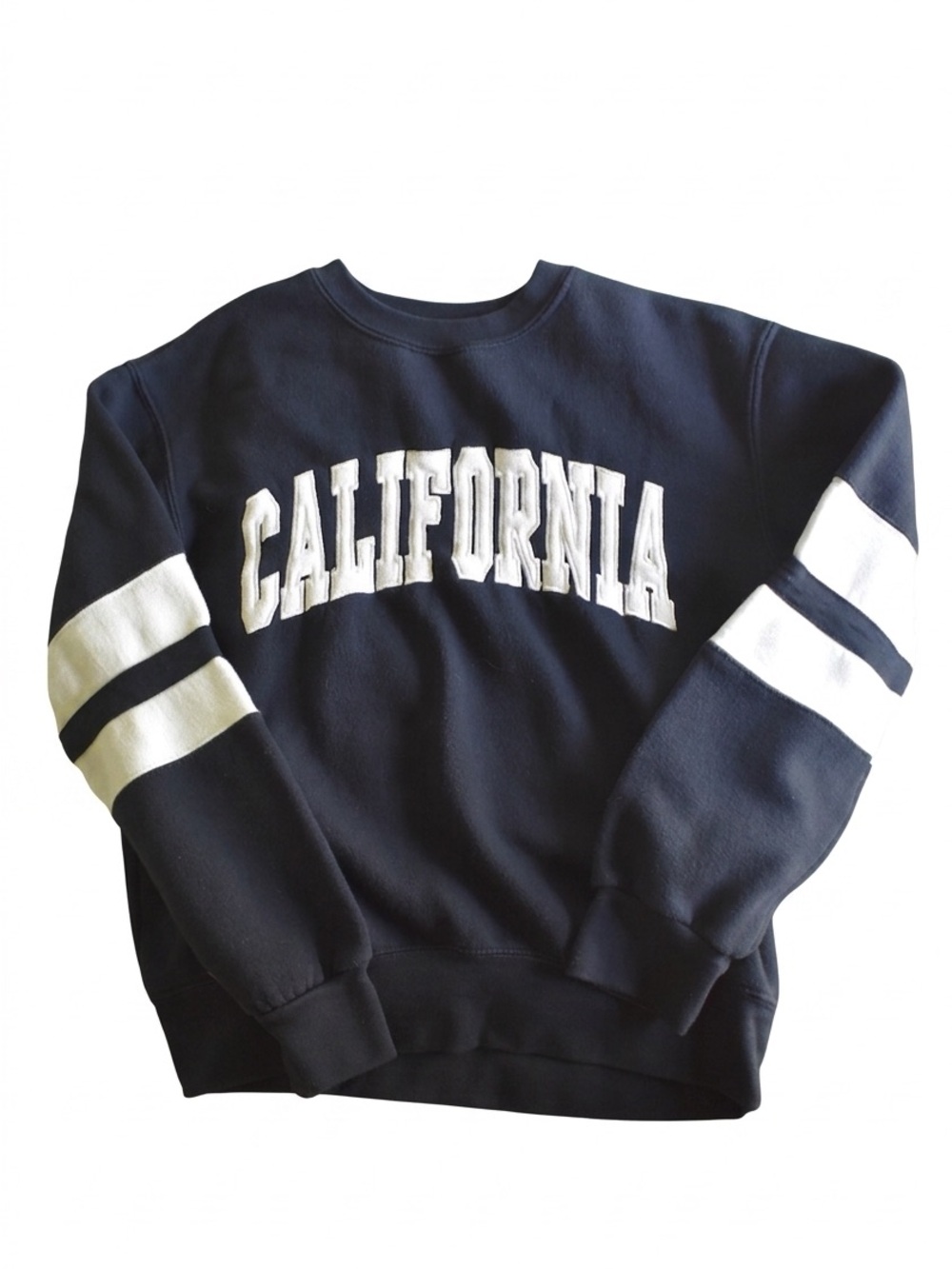 Women's Navy 'California' Crewneck Sweatshirt with White Stripes